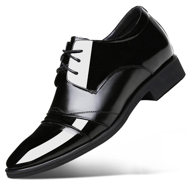2025 spring men's shoes inner height increase leather shoes men's 8cm6cm British and Korean version business dress pointed shoes