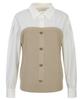 MAREMONTE Knit Contrast Collar Blouse_M242Mbl09S0