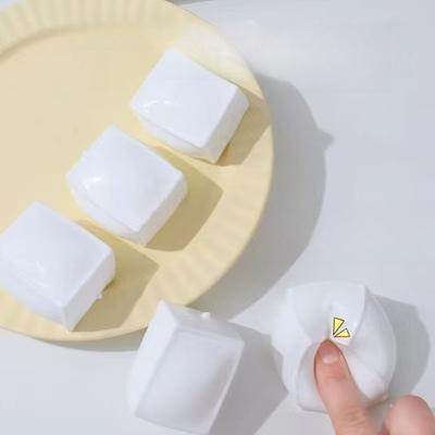 White Crispy Tofu Shaped Squeeze Toy ASMR Crunch Sound Moldable Filled Block Anti‑Anxiety Sensory Decompression Toy