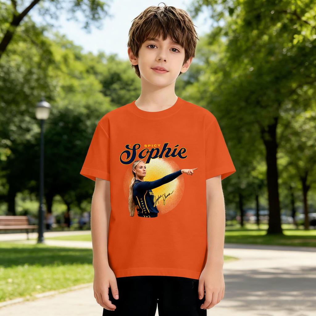 Kids Printed Round Neck Short Sleeve Loose Fit T-Shirt Casual Summer Top