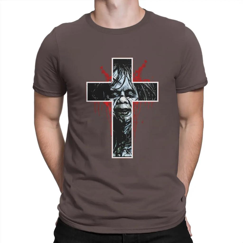 Fans Men's T Shirts T-The Exorcist Vintage Tee Shirt Short Sleeve Round Neck T-Shirts 100% Cotton Unique Clothing