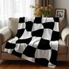 Wavy Checker Marine Tiny Fish Anime Cartoon Flannel Blanket Soft Warm Throw for Bedroom Sofa Car Kids Holiday Gift