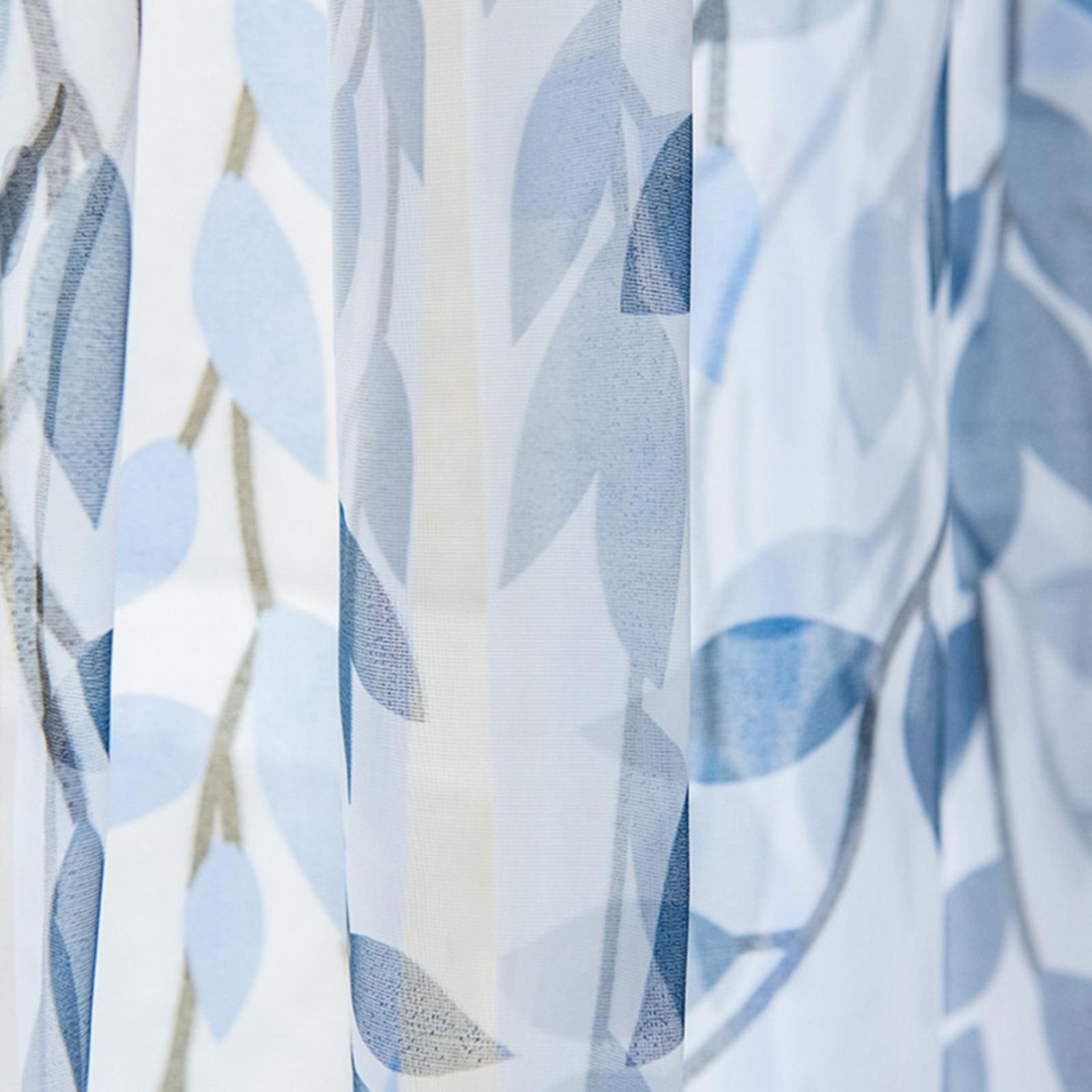 

Sheer Curtain Panel with Leaf Pattern Lightweight Voile Window Drapery for Living Room Bedroom Home Decor Modern Style S синий