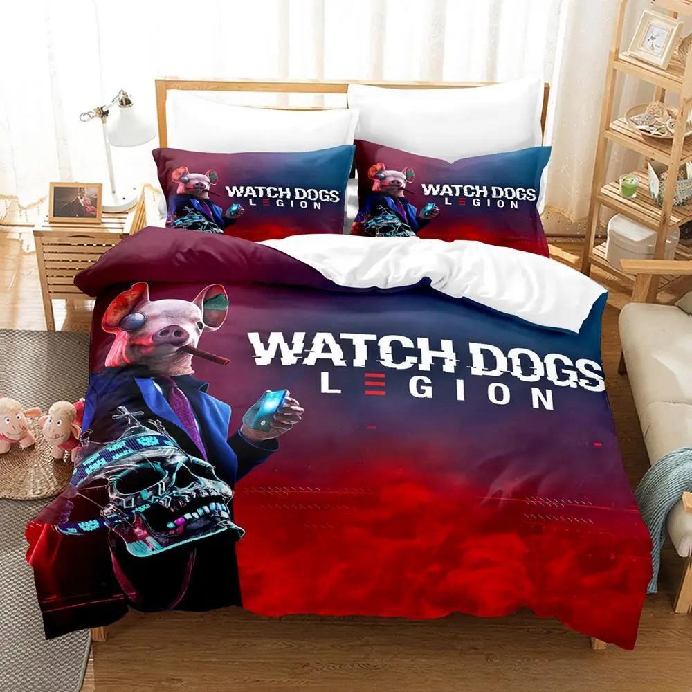 3d Print Game Watch Dogs Bedding Set Single Twin Full Queen King Size Bed Set Adult Kid Bedroom Duvet Cover Sets Home Textiles
