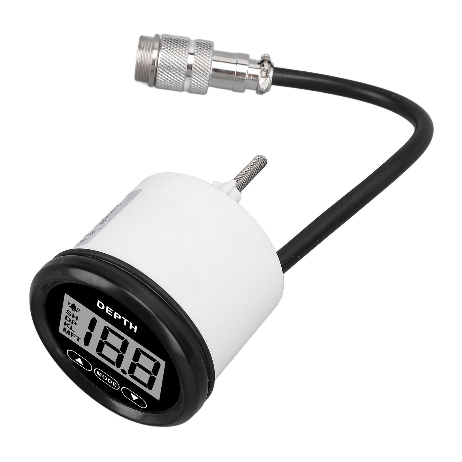 

Boat Depth Gauge with Alarm LCD Digital Display 52mm 12V Waterproof 328.08ft Depth Indication for Yachts Fishing Vessels