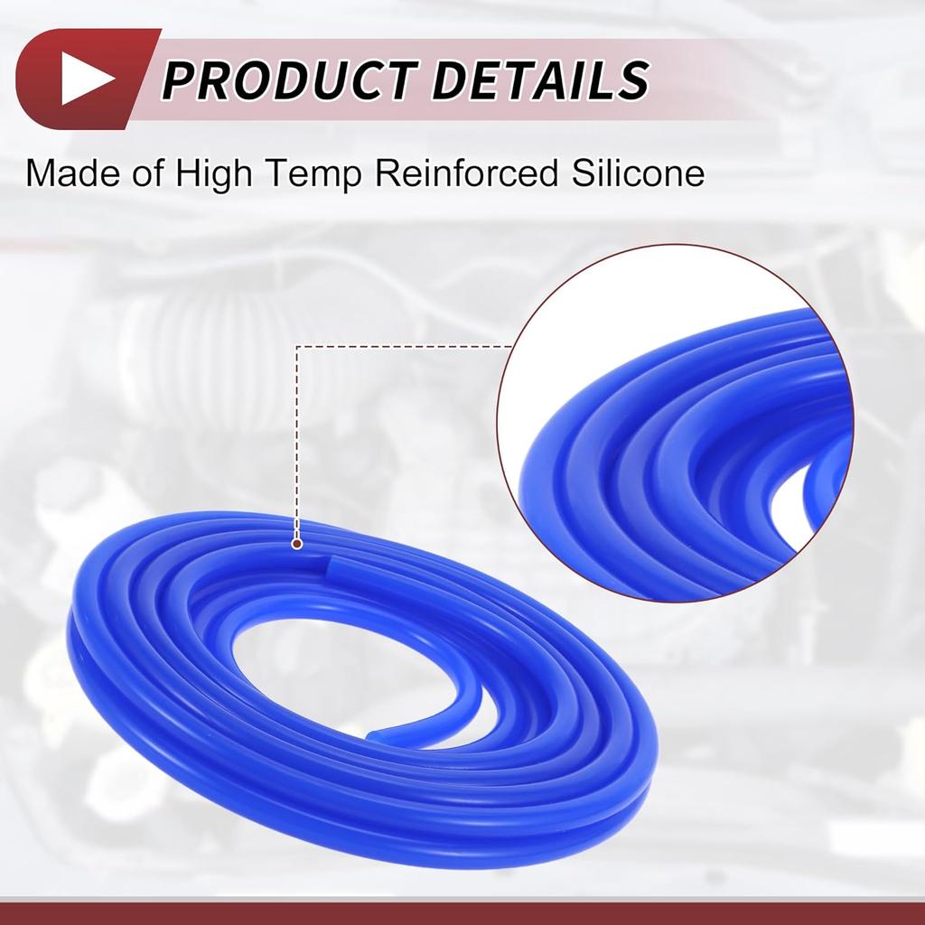 1 Pcs for Air and Water Silicone Vacuum Tubing Hose High Temperature Automotive Vacuum Line 16.4Ft 3/16" 4mm ID 2.5mm Thickness Blue 130PSI Max