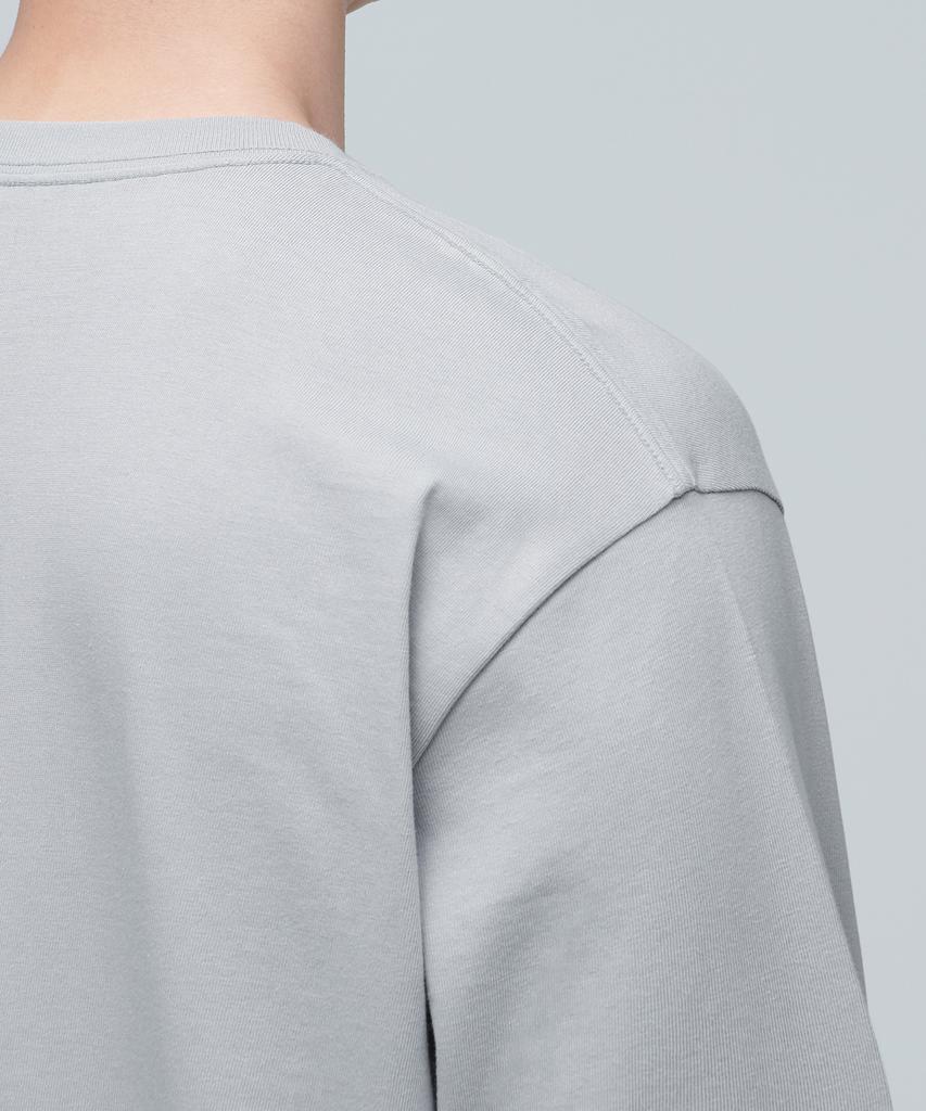 MUSINSA STANDARD Layered Crew Neck Long Sleeve T-Shirt_Long Length [Light Gray]