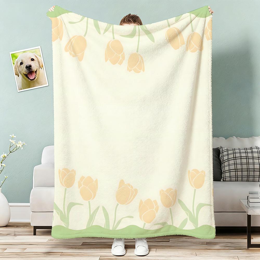 Trendy Flowers And Animals Throw Lightweight 240G Flannel Blanket Soft Skin-Friendly For Summer Cooling