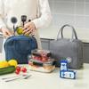 Canvas Thermal Lunch Tote Bag Portable Insulated Lunch Box Bag Foil Fresh Food Container Bag for Women Kids Household Use