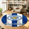 Round Rug Custom NameLeicester City Pattern Non Slip Carpet Home Floor Decor