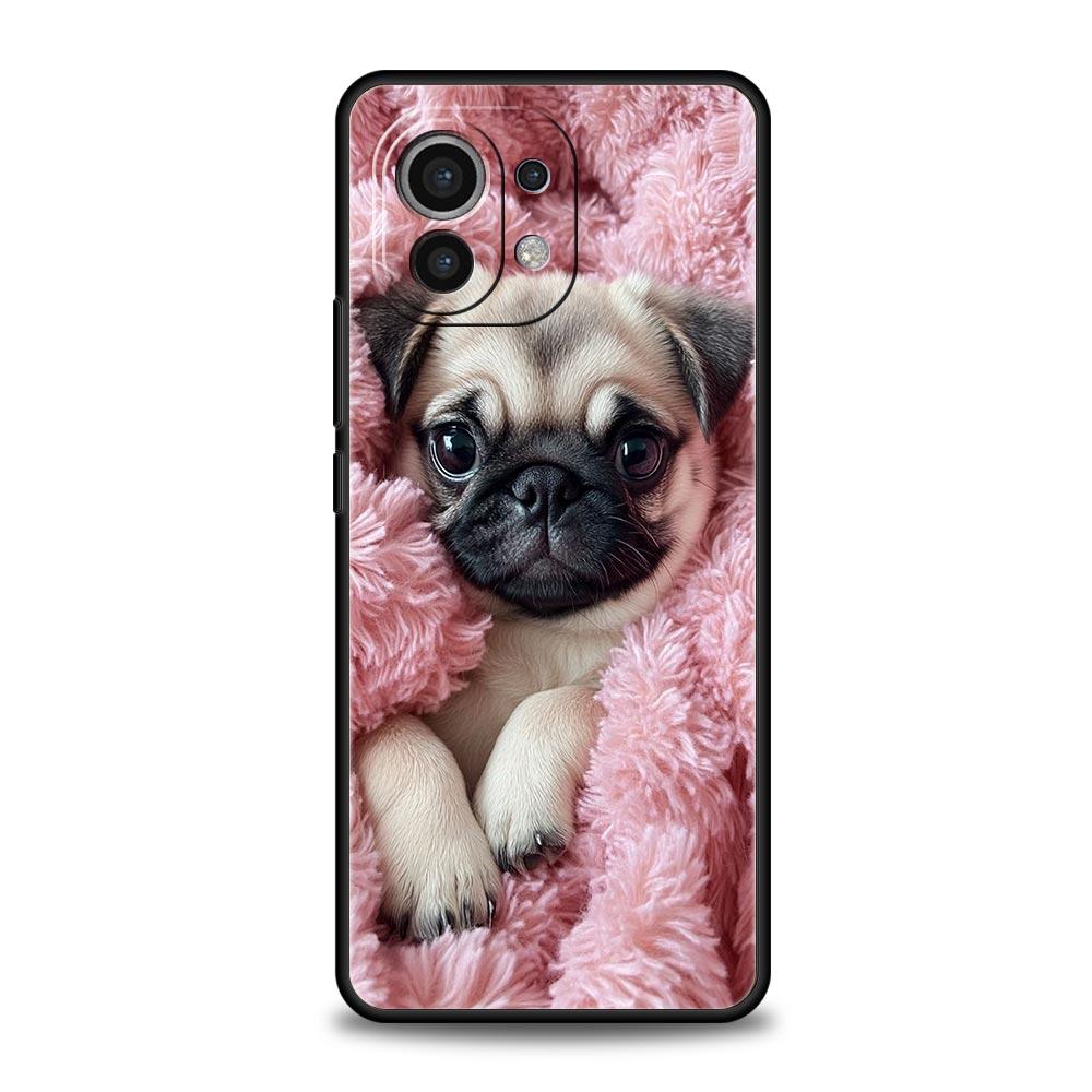 Phone Case For Xiaomi Mi 15 14 14T 13T 12T Pro 12 13 11 Lite 5G 11T X6 X5 Pro Soft TPU Cover Cute Pug Dog