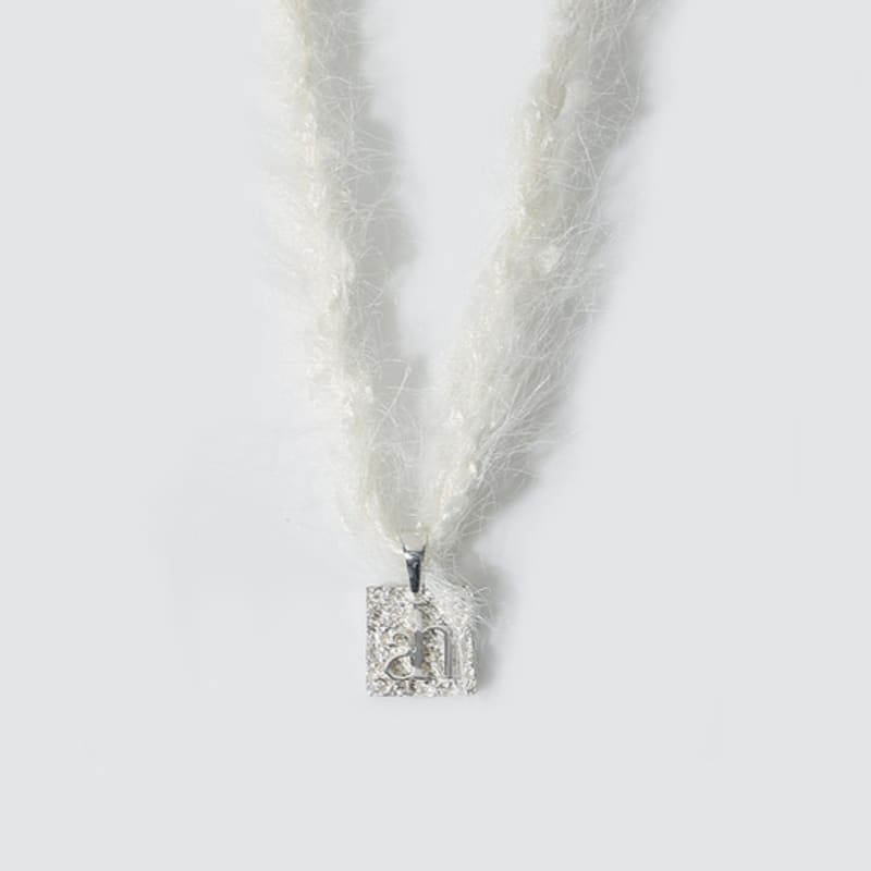 Ahjeong AHJ Rough Texture Necklace. Silver [fur Strap]