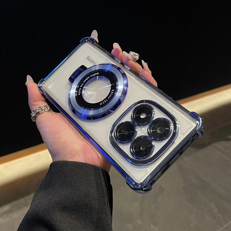 For Vivo V25E Case Luxury Plating Stand Shockproof Clear Case For Vivo V50 V27E V29E Y20 Y21 Y51 Y53S Y33 Y35 Y36 Y28 Y29 Cover