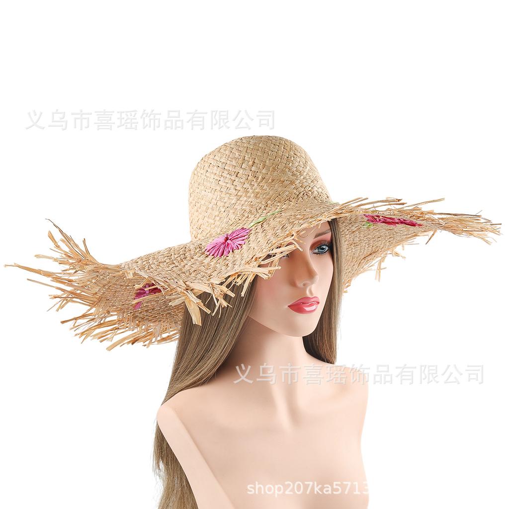 New straw hat women's seaside vacation summer big brim sun hat beach straw weaving sun hat sun hat