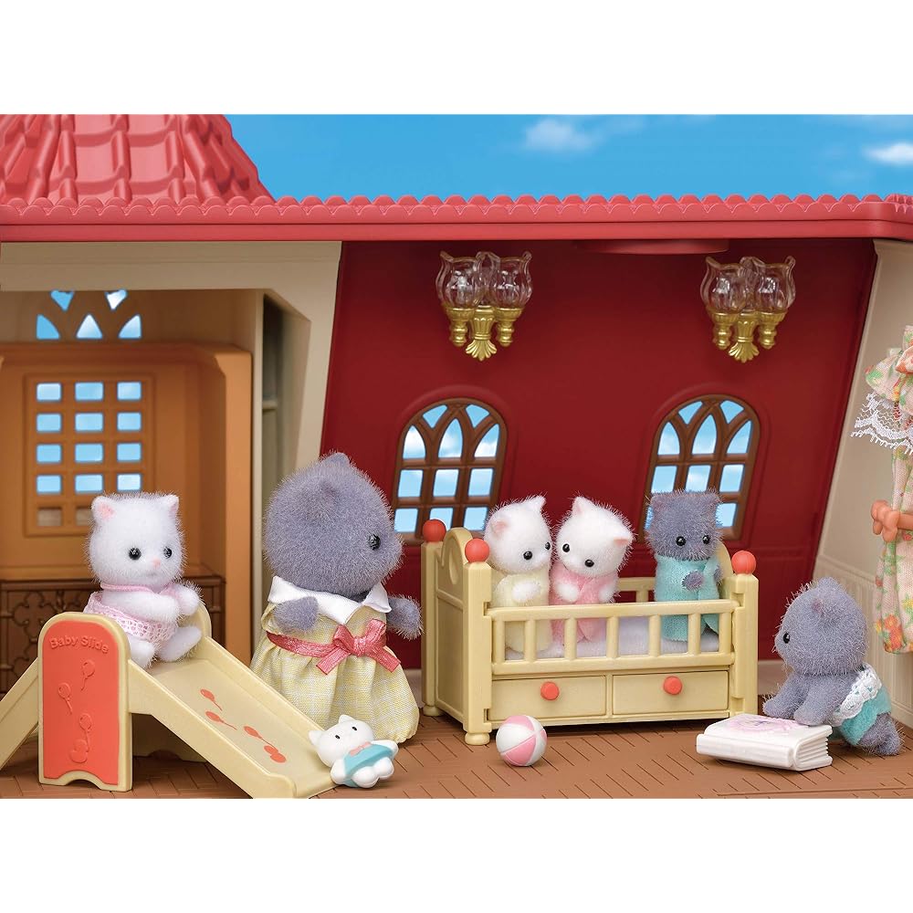 EPOCH Sylvanian Families House with Red Roof and Elevator Playset
