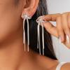 Exquisit Zircon Bowknot Tassel Earrings for Women Lady Europea and America Style Classic Long Dangle Earrings Jewelry Wholesale