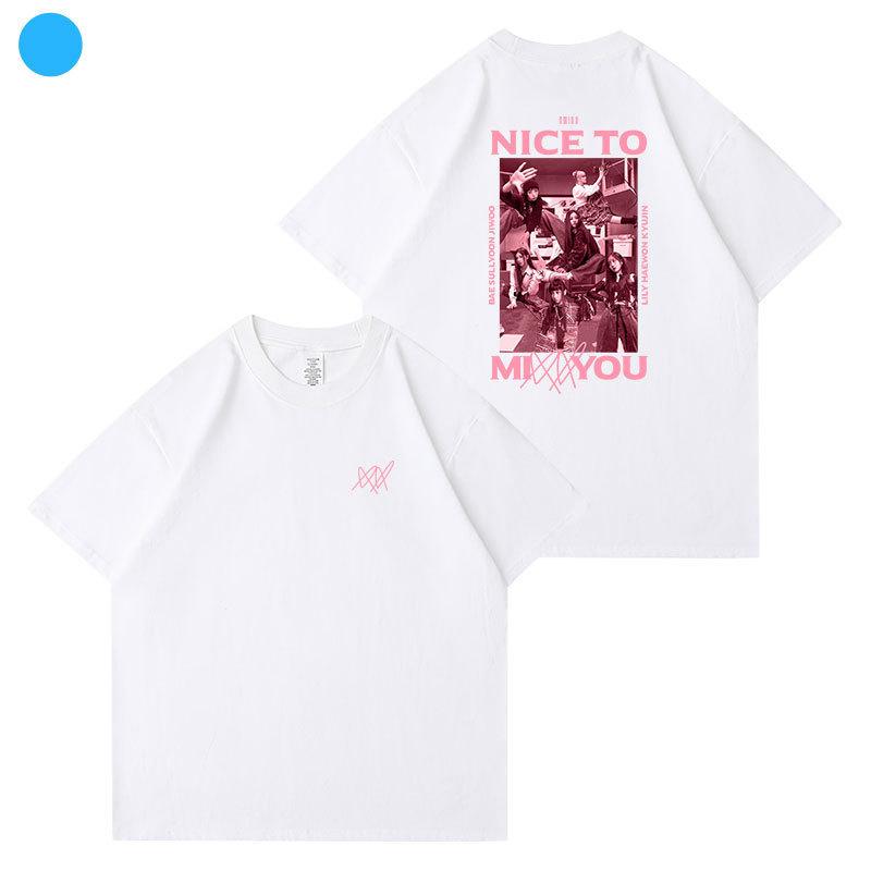 Kpop Idol NMIXX Concert Nice To Mixx You Series Tshirt LILY HAEWON SULLYOON BAE JIWOO KYUJIN Same Summer Tee Womens Tops S