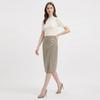 Shop   Women S Korean S F oFFice Vintage Button Knee Slit Skirt Dk Beige nS wSk 
