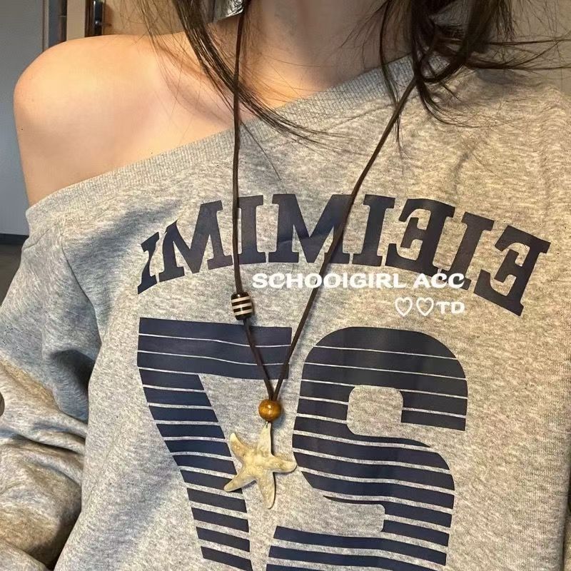 

New Ocean Patrick Star Long Necklace Women s Premium Niche Adjustable Sweater Chain