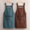 Kitchen Apron with Dual Pocket Solid Color Water-Resistant Oil-proof Adjustable Men Women