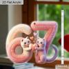 2D Flat Adorable Cats Six Seven Acrylic Decoration Sign, Valentine'S Day Gift, Suitable for Wall Decoration, Porch, Room, Villa, Accents Home, Hallway