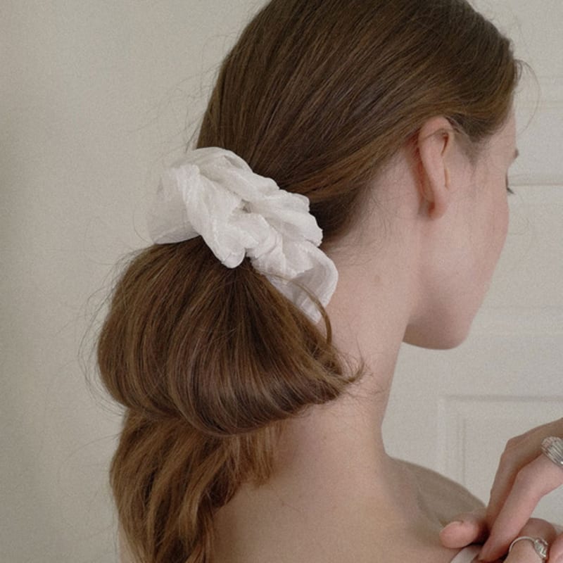 

цветок шифоновое кружево резинка для волос white