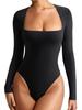 Women's European & American Long-Sleeve Slim-Fit Stretch Milk Silk Bodysuit - Autumn New Arrival