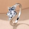 Trendy Red Purple White Zircon Love Heart Vintage CopperColor Wedding Bands Engagement Rings For Women Jewelry