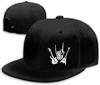 Rock Skeleton Hand Guitars Flat Bill Snapback Cap Adjustable Baseball Hat for Men Women