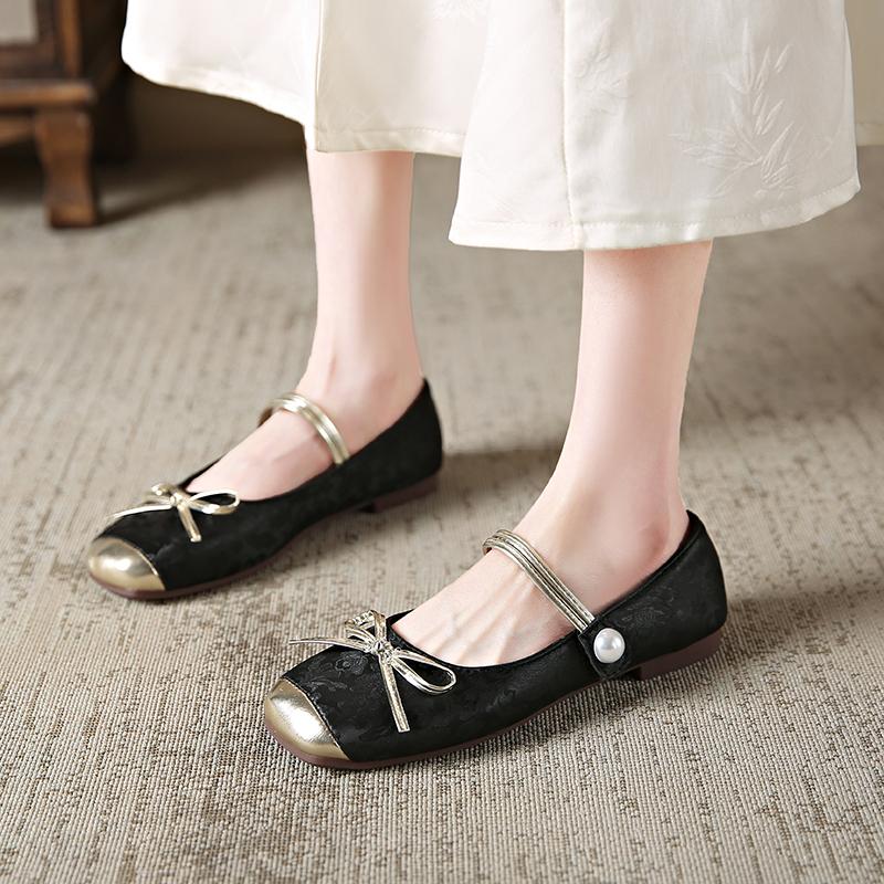 New Multi-functional Women's Mary Jane Shoes Fashion Elegant Light Arch Thick Heels Comfortable Embroidery Classic