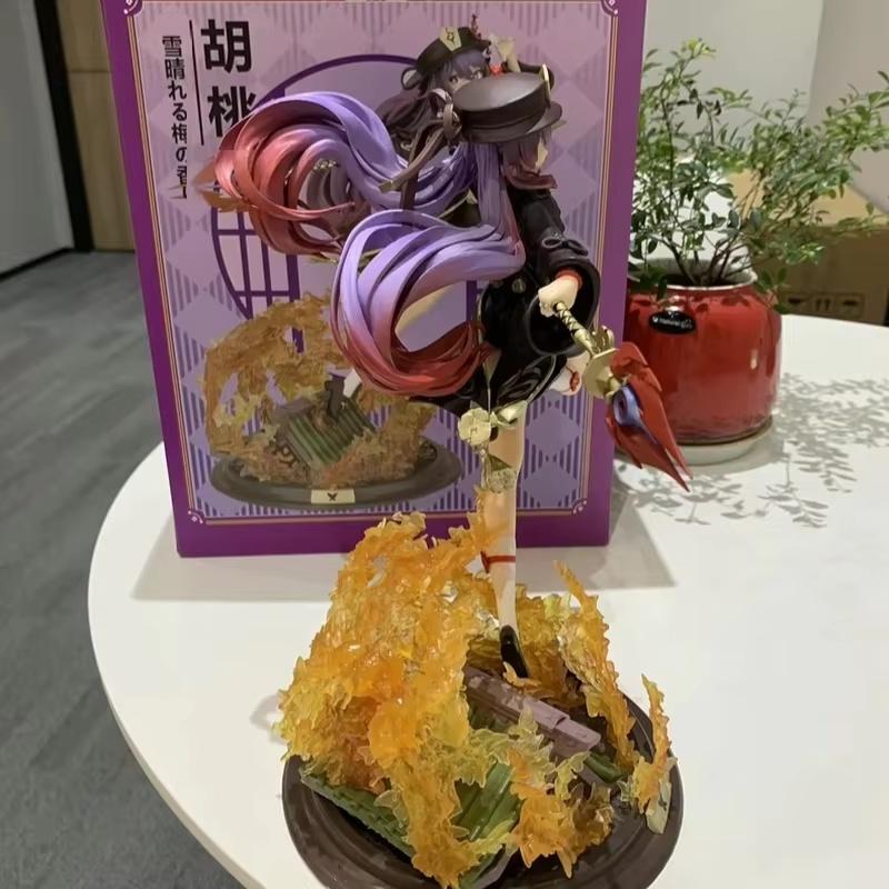 New 26Cm Genshin Impact Hutao Anime Figure Toy Hutao Kawaii Figurine Cute Pvc Statue Models Doll Collectible Desk Birthday Gifts