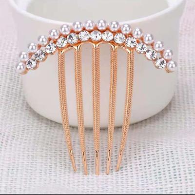 5 Teeth Hair Side Combs Pearl  Hairpin Comb Wedding Bridal Hair Comb