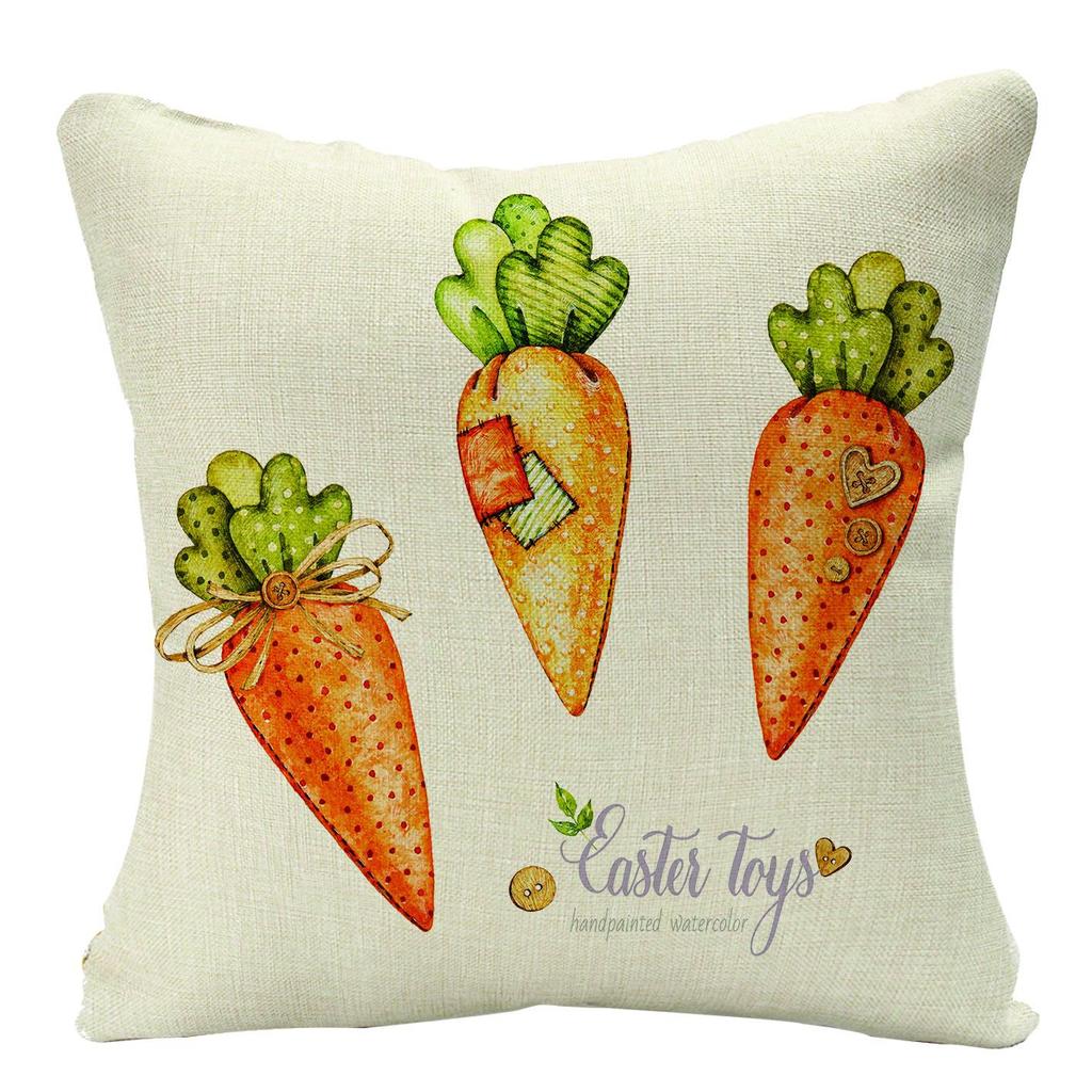 New Easter Bunny Linen Pillow Cover Home Sofa Pillow Cushion Cover