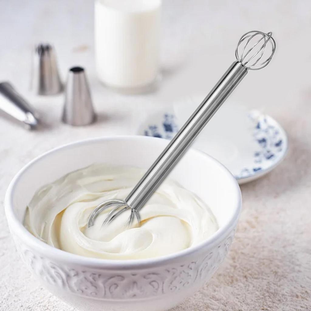 304 Stainless Steel Miso Stirring Stick Double-head Whisk Manual Cream Sender Stirring Spoon Food Grade Blender Kitchen Tool