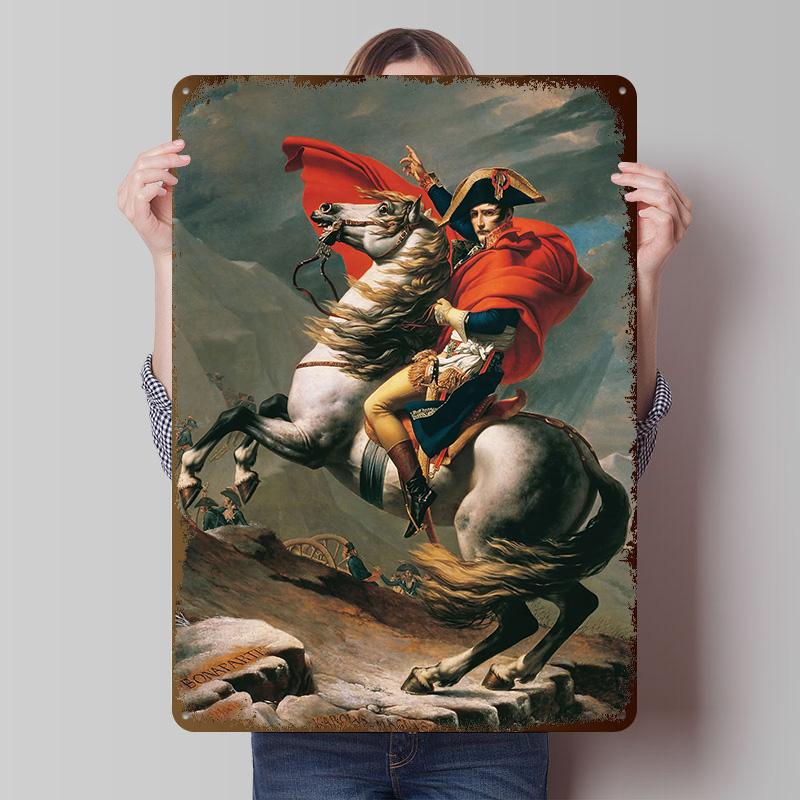Poster in latta di Napoleone Bonaparte Arte da Parete Personalizzabile Segni Metallici Retro Vintage per Casa Stanza Targhetta Personalizzata Decorazione Ufficio