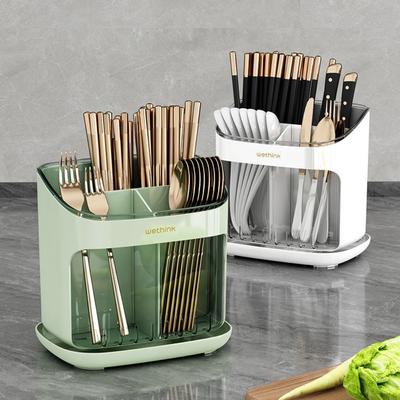 Portapalillos de Plástico Gran Capacidad Organizador de Cubiertos Soporte de Almacenamiento para Vajilla Cocina