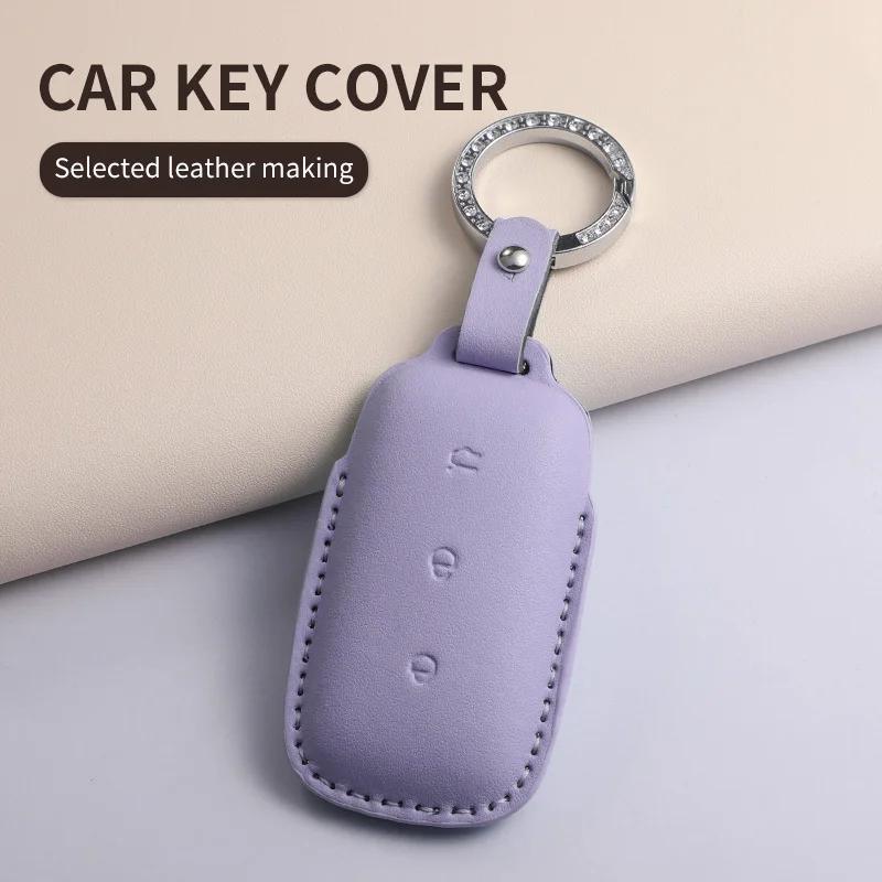 Pu Leather Car Key Case Cover For Geely Galaxy L7  Maxl6  1.5T Plus Car Remote Key Shell Anti-Scratch Holder Car Accessories