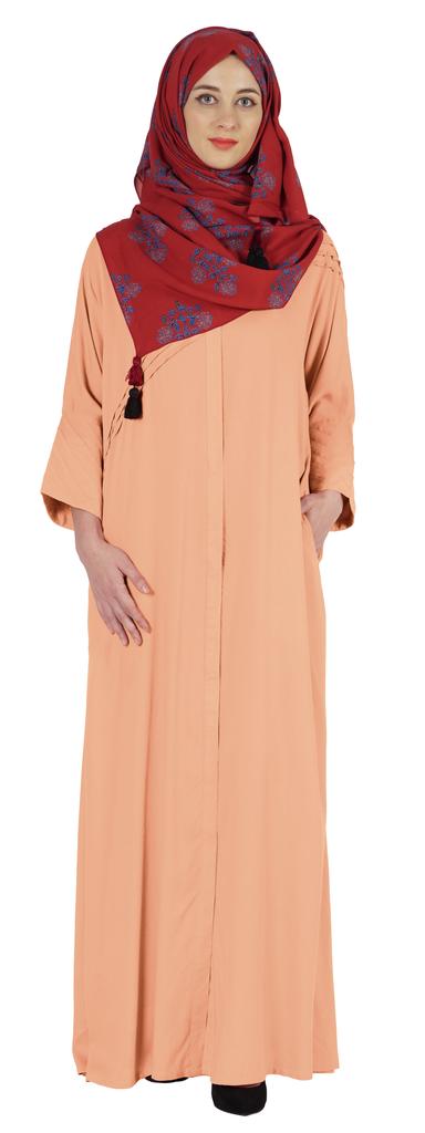 Bimba Islamic Clothes For Women Long Prayer Robe Maxi W  Printed Hijab Rayon Abaya Front Button Muslim