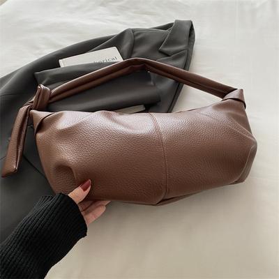 Korean Ins Retro Soft Leather Pleated Dumpling Bag, Casual and Versatile One-shoulder Crossbody Bag, Lazy Style Croissant Bag