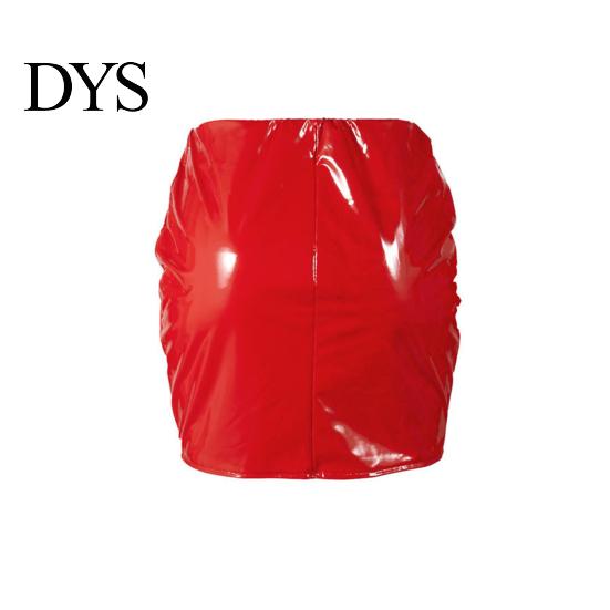 Women Skirt Imitation Leather Mini Sexy Versatile Solid Color Short Parties Clubs Bottoming Fashion Garment