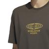 adidas Embroidered Logo Pattern Crew Neck T-Shirt Men Tops Dark-Olive-Green IC1874
