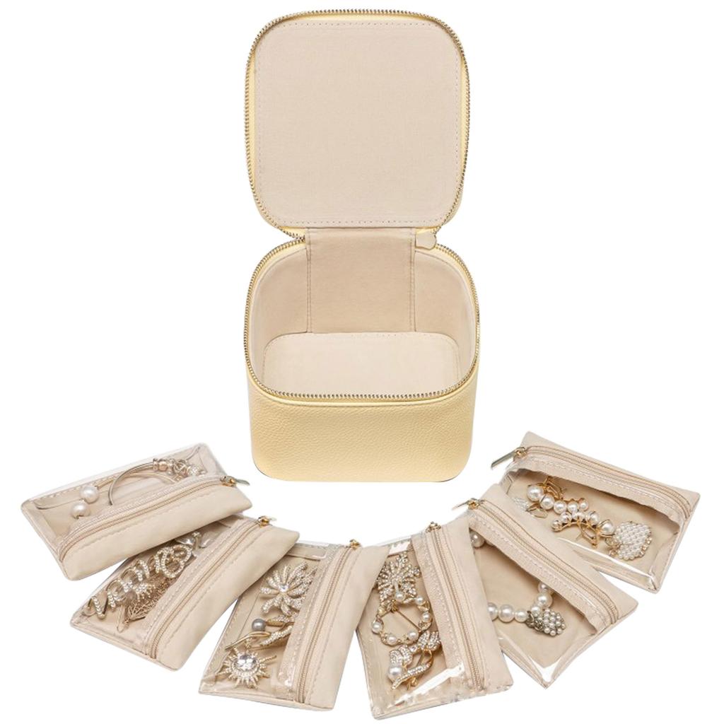 Chic Jewelry Case with 6 Compartments Small Jewelry Display Box Stylish Jewellery Organizer Elegant Gift for Women