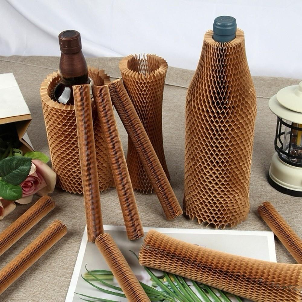 Hollow Out Wine Bottle Cover 3D Honeycomb Paper Impact Resist Cup Cover Super Elastic Buffer Vase Protective Cover