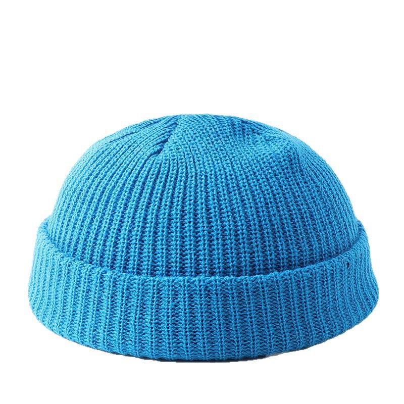 Melon Hat Men's and Women's Trend Autumn and Winter Wool Hat Student Fashion Flanged Yuppie Cold Hat Women's Brimless Knitting