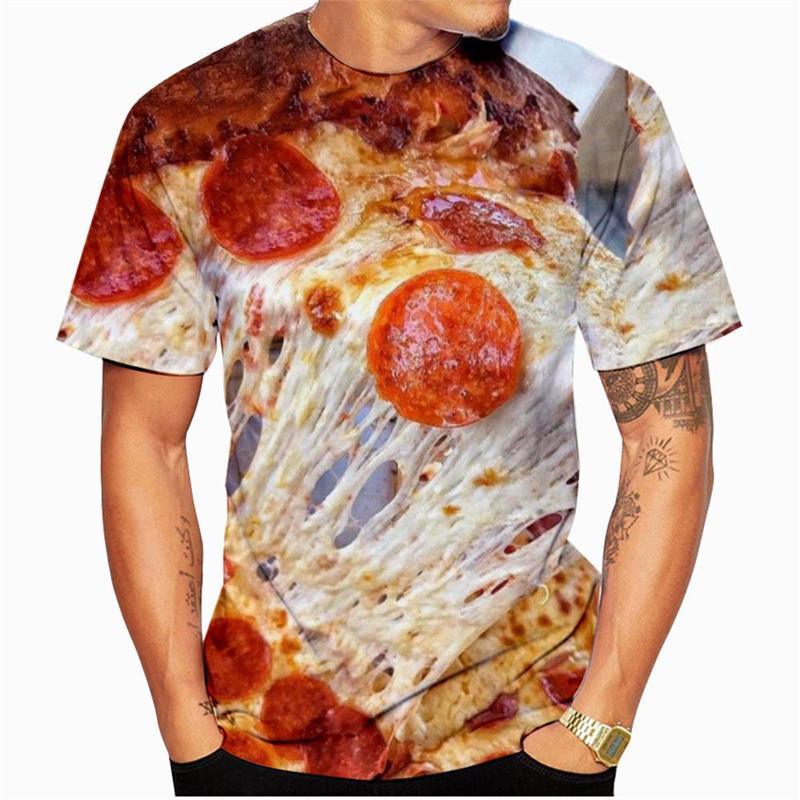 

Funny Pizza Pattern T Shirt For Men Delicious Food 3D Printed Tees Summer Casual Round Neck Tops Unisex T-Shirts Short Sleeves S