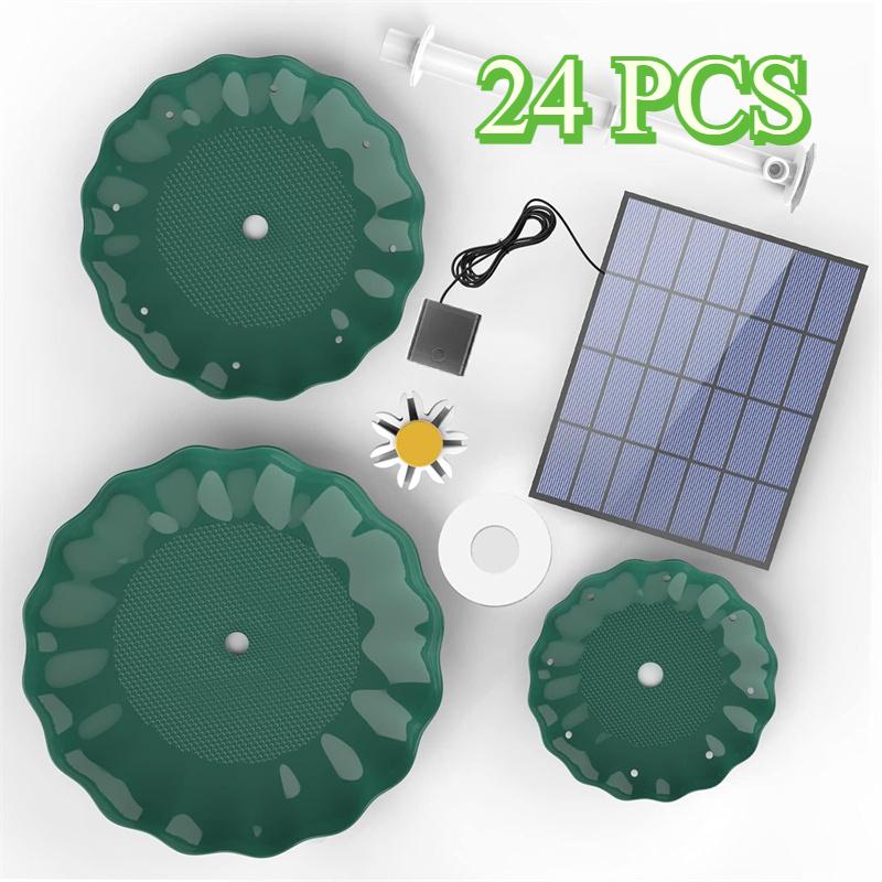 

24 шт/коробка 3,5 Вт Солнечный насос для фонтана с 3-ярусной поилкой для птиц DIY Солнечный водяной фонтан для поилки для птиц, сада и уличной кормушки для птиц