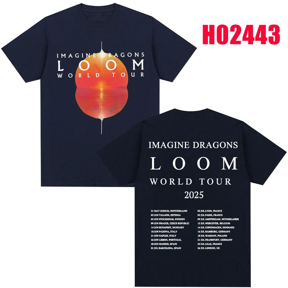 Imagine Dragons Loom Tour 2025 T Shirt Men Women Trendy Hip Hop T-shirts 100% Cotton Oversized Popular T Shirts Streetwear Gifts 4XL