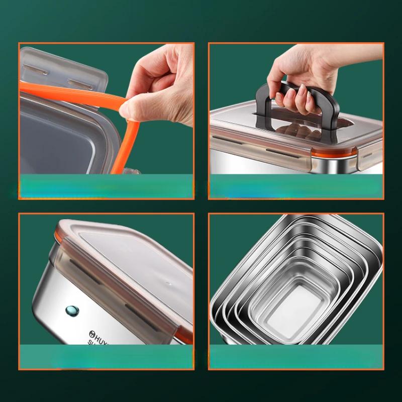 Potravinářská nerezová ocel 304 Udržuje čerstvost Obědový box Speciální do lednice Domácí ovoce Bento Uzavřená krabička Odolnost vůči vysokým teplotám