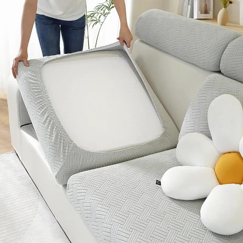 Thick Jacquard Sofa Seat Cushion Cover Funiture Protector Stretch Couch Covers ForLiving Room Removable Seat Slipcover Kids Pets