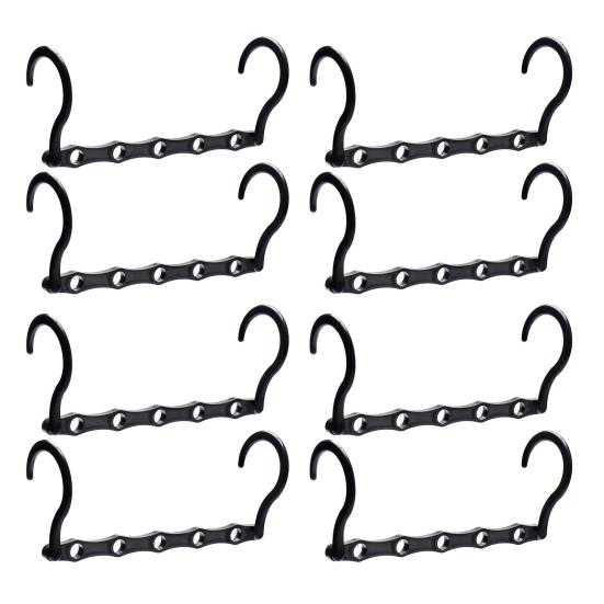 

8 шт. вешалок для одежды с поворотным крючком на 360 градусов, с высокой грузоподъемностью, складные вешалки, органайзеры для шкафа чёрный